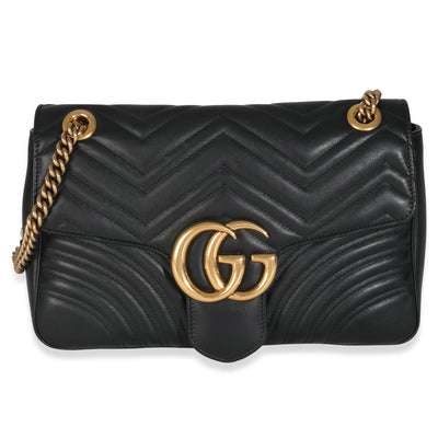 Black Matelasse Calfskin Large GG Marmont Shoulder Bag