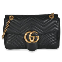 Black Matelasse Calfskin Large GG Marmont Shoulder Bag