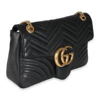 Black Matelasse Calfskin Large GG Marmont Shoulder Bag