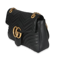 Black Matelasse Calfskin Large GG Marmont Shoulder Bag