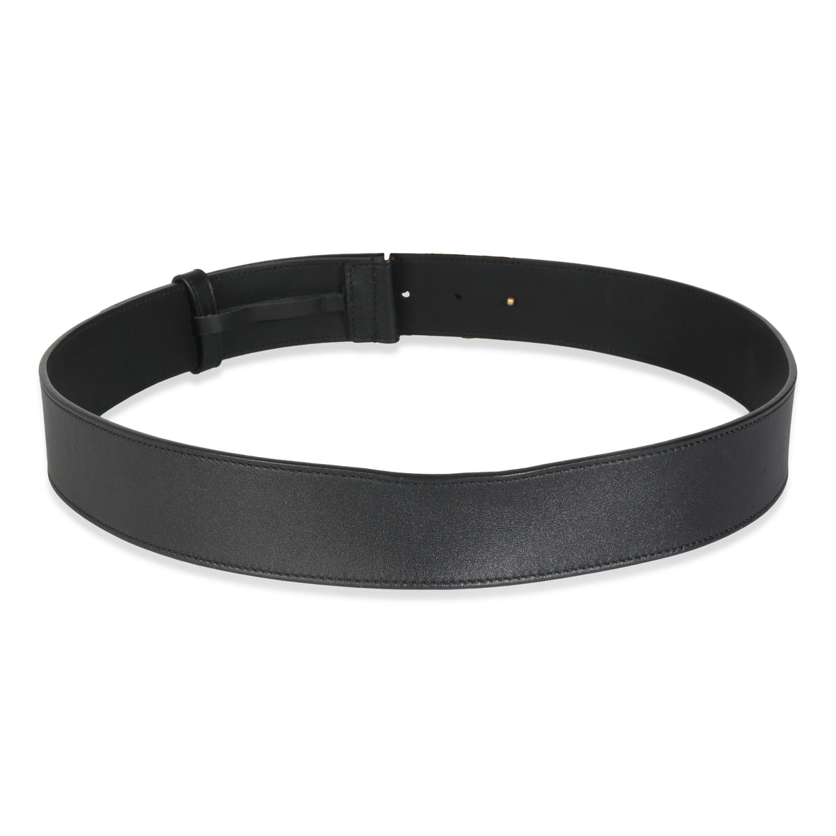 Black Smooth Calfskin Pearly GG Marmont Belt 95/38