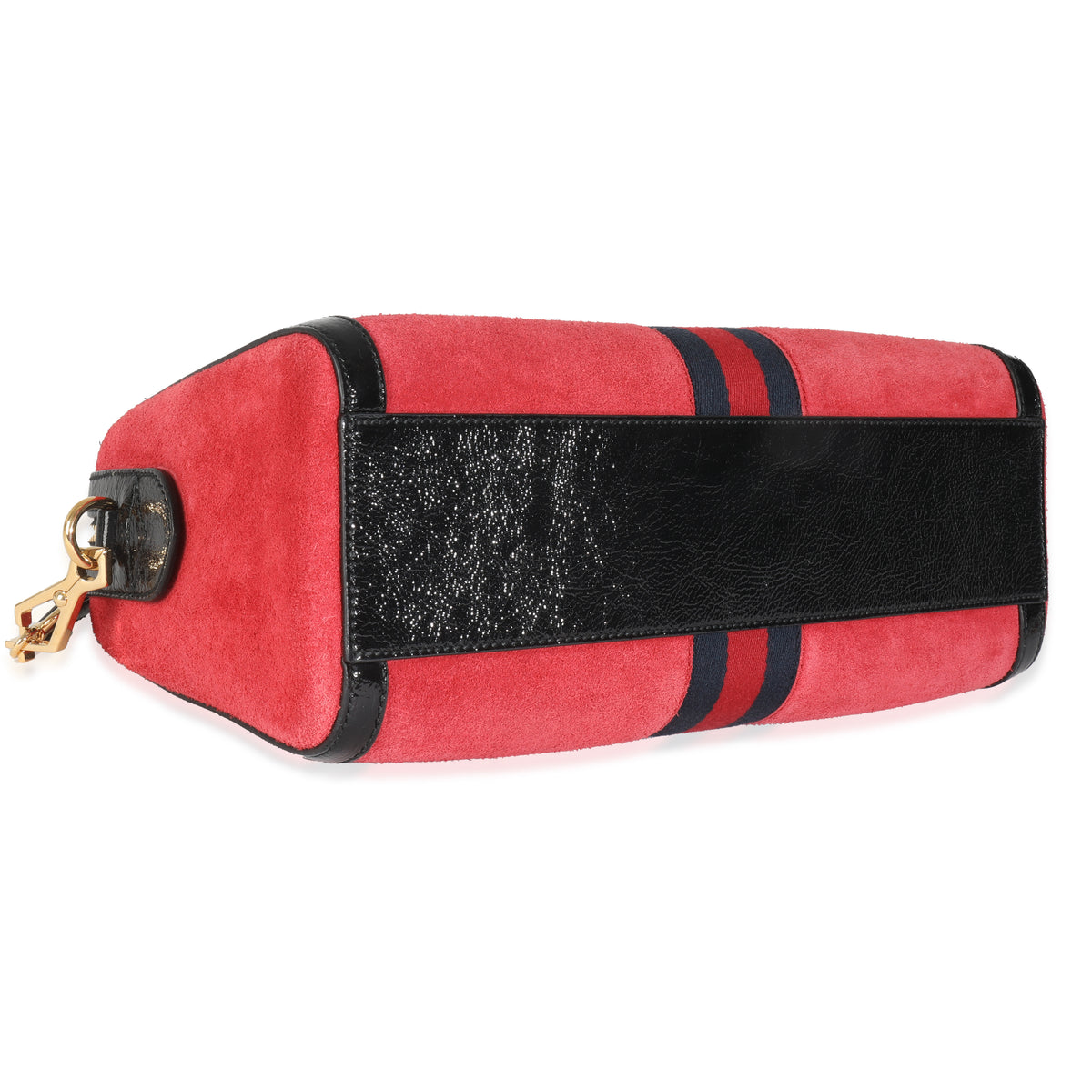 Red Suede Medium Ophidia Boston Bag