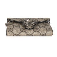 Beige GG Supreme Canvas Dionysus Card Holder On Chain