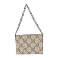 Beige GG Supreme Canvas Dionysus Card Holder On Chain