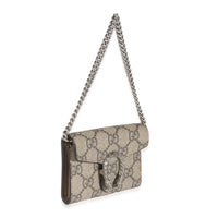 Beige GG Supreme Canvas Dionysus Card Holder On Chain