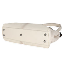 White Goatskin Beige Python Medium Peekaboo Iconic Satchel