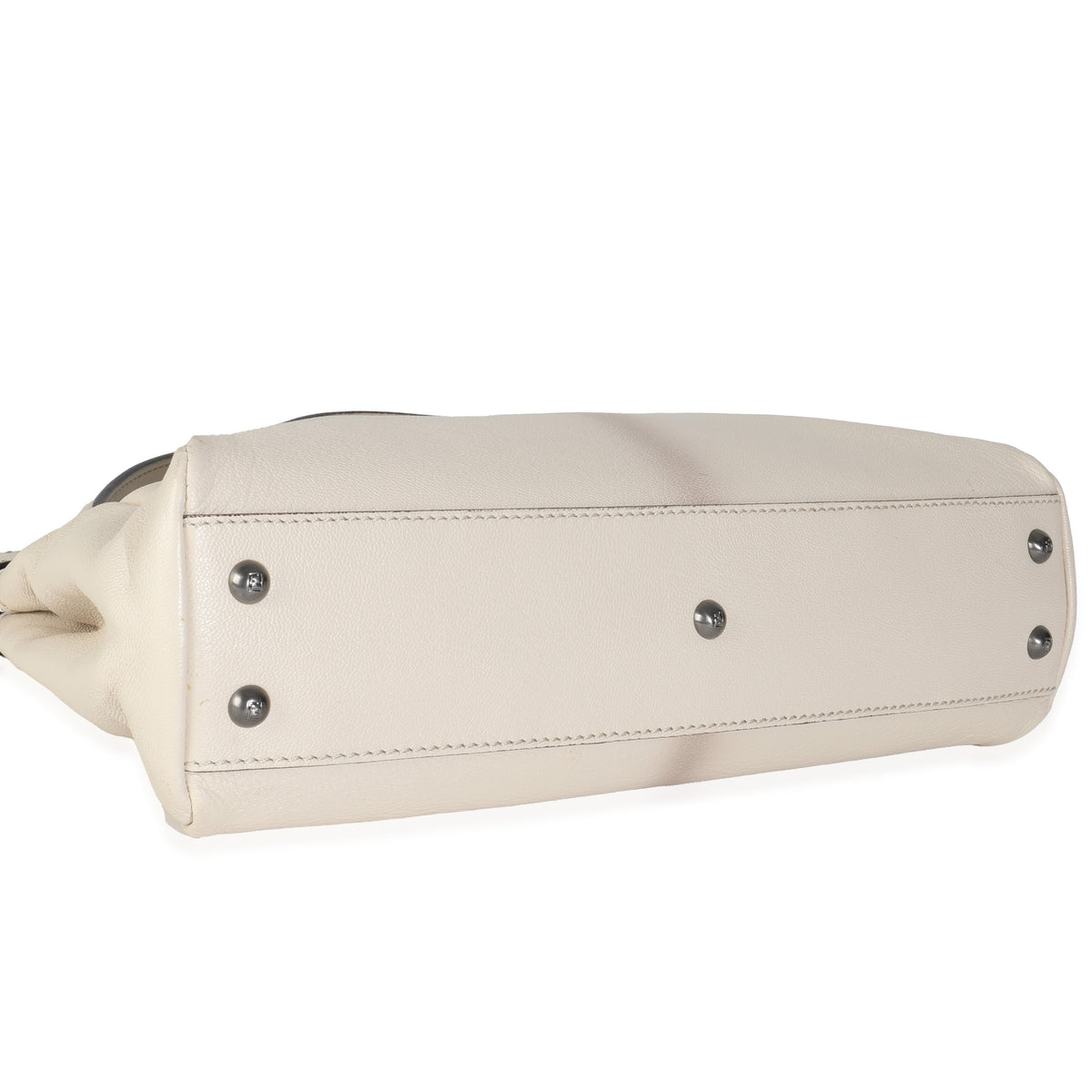 White Goatskin Beige Python Medium Peekaboo Iconic Satchel
