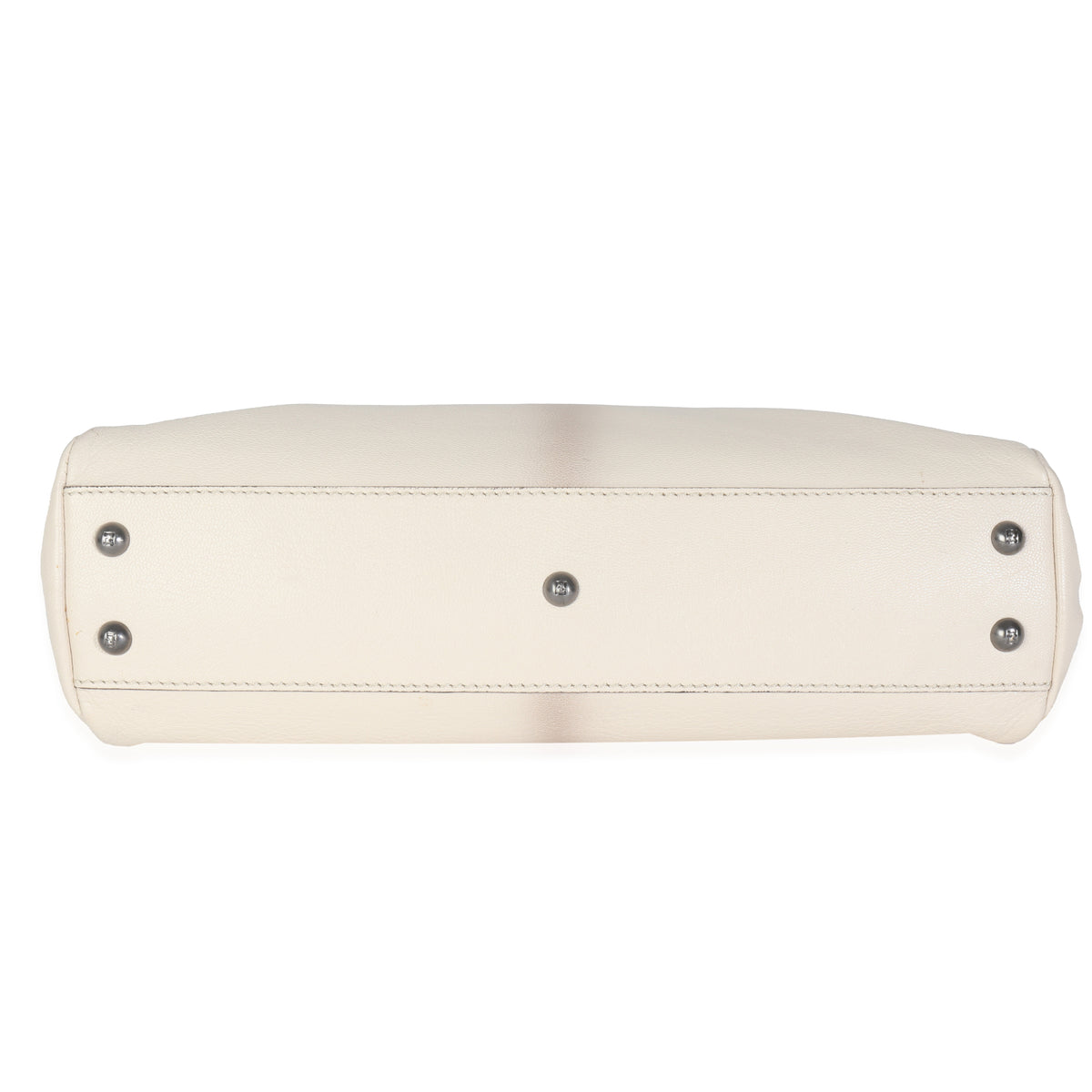 White Goatskin Beige Python Medium Peekaboo Iconic Satchel