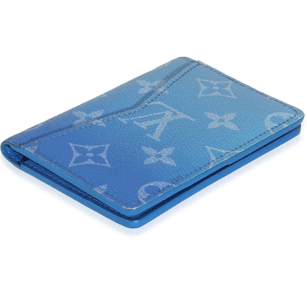 Blue Monogram Clouds Canvas Pocket Organizer