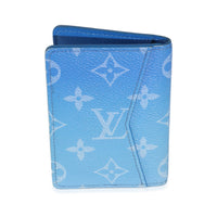 Blue Monogram Clouds Canvas Pocket Organizer