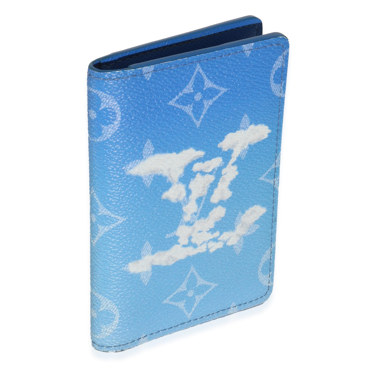 Blue Monogram Clouds Canvas Pocket Organizer