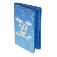 Blue Monogram Clouds Canvas Pocket Organizer