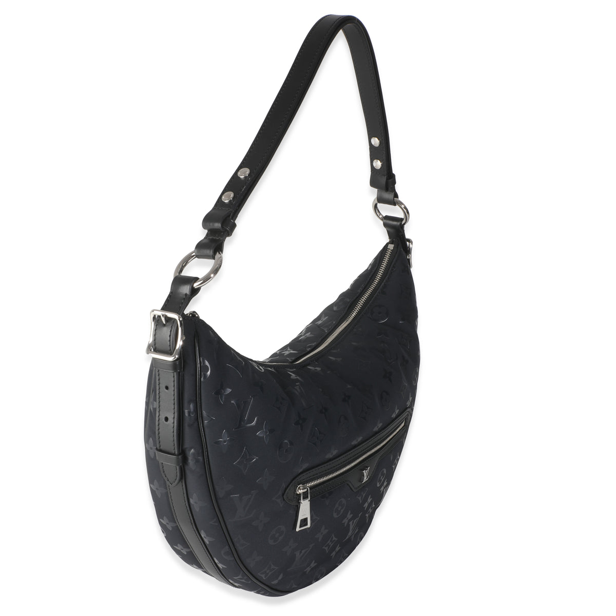 Polar Night Nylon Monogram Loop Pocket Hobo