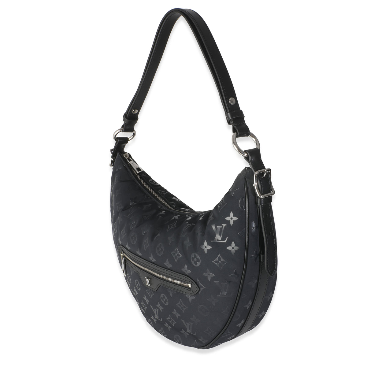 Polar Night Nylon Monogram Loop Pocket Hobo