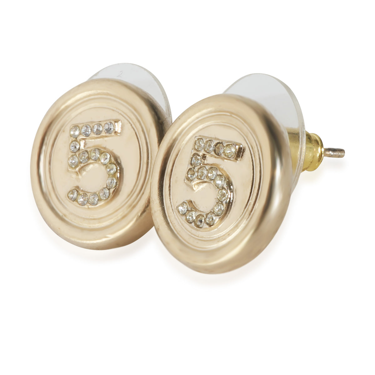 Gold-Plated  2021 Number 5 Stud Earrings