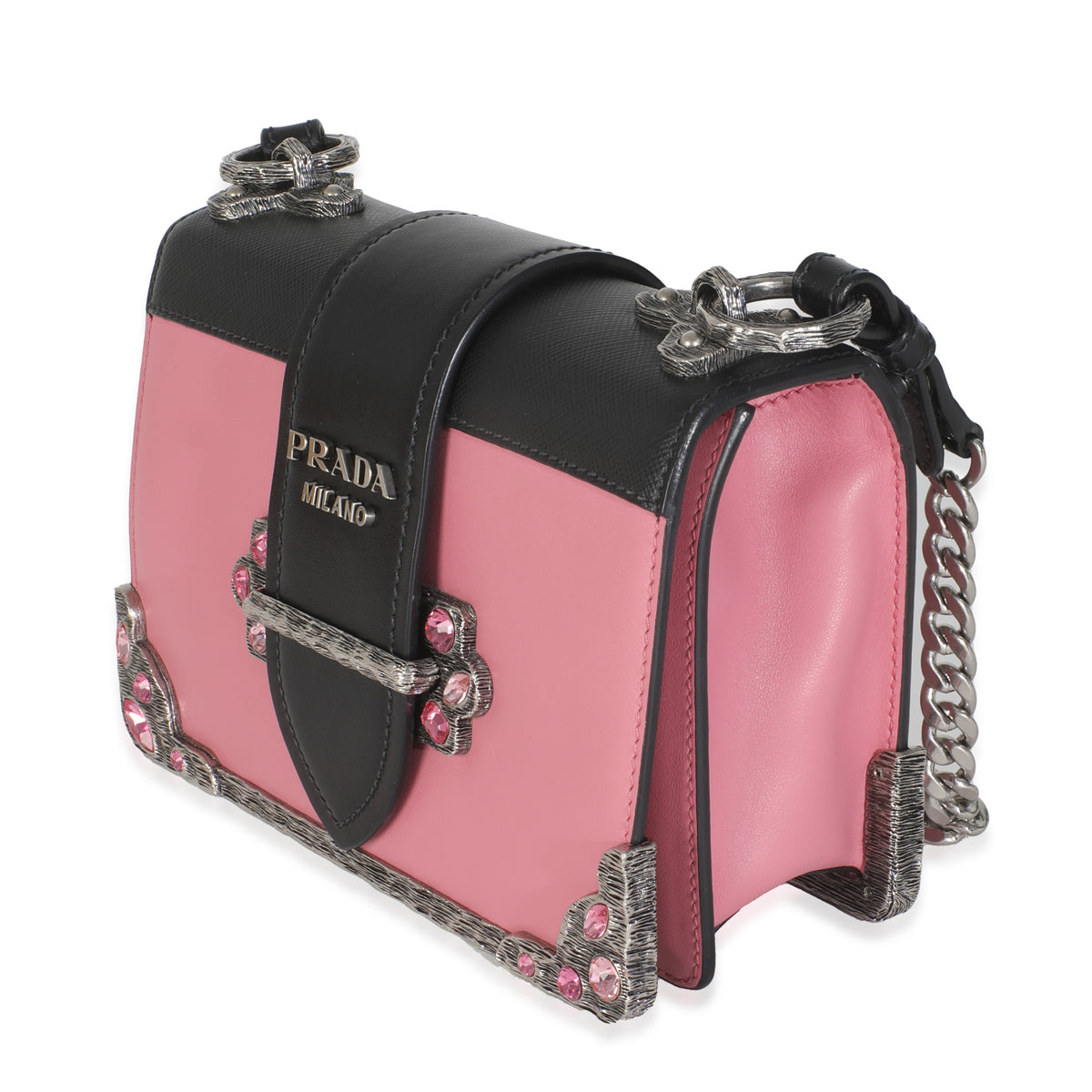 Pink Calfskin Embellished Small Cahier Bag