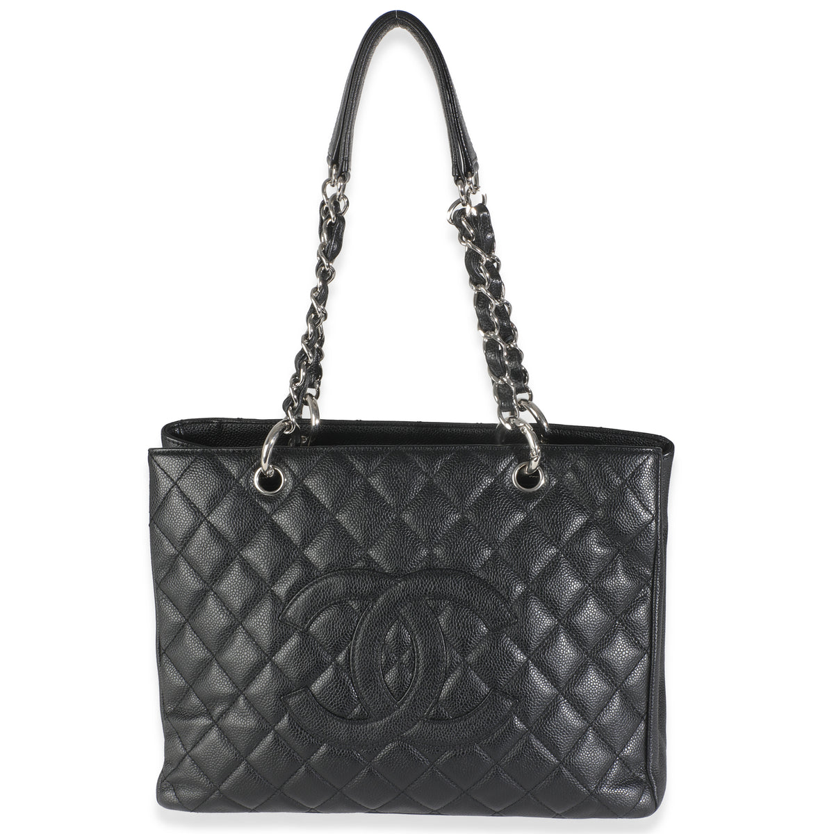 Black Quilted Caviar Grand Shopping Tote