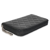Vintage Black Quilted Lambskin Cambon Wallet