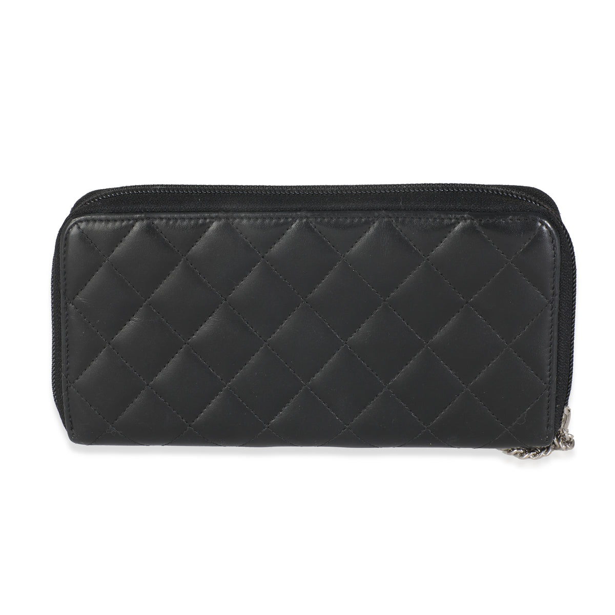 Vintage Black Quilted Lambskin Cambon Wallet