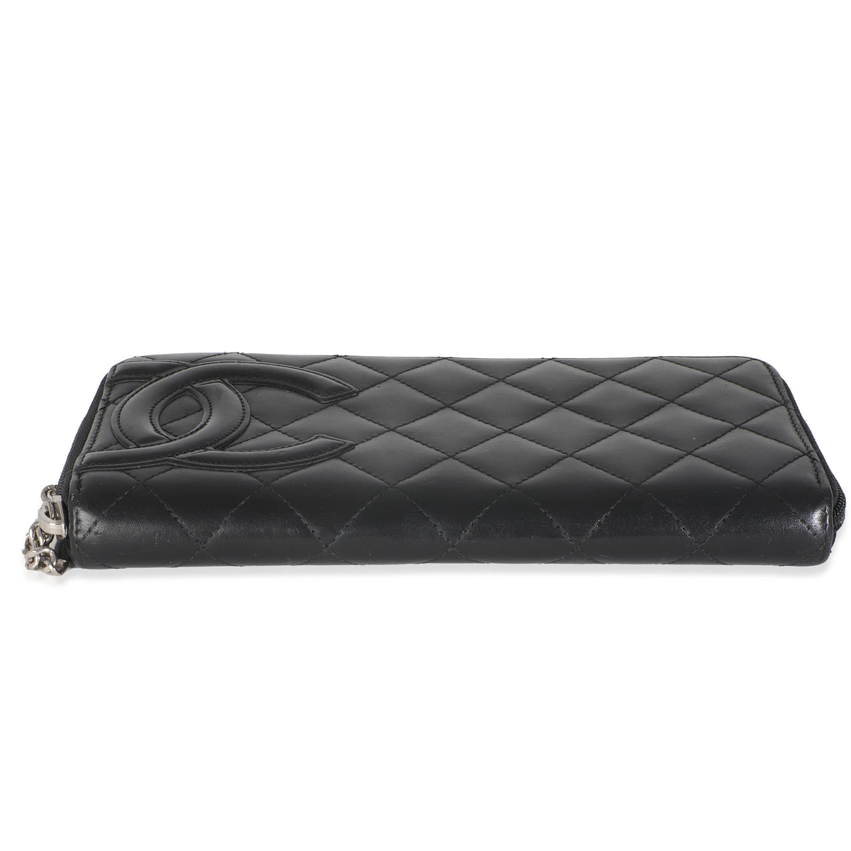 Vintage Black Quilted Lambskin Cambon Wallet
