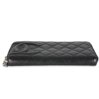 Vintage Black Quilted Lambskin Cambon Wallet