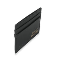 Black Leather Slim Logo Card Holder