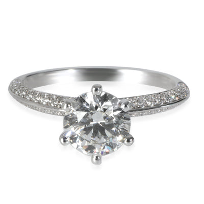 1.44 ct Diamond Pave Tiffany Setting Engagement Ring