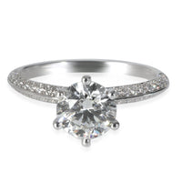1.44 ct Diamond Pave Tiffany Setting Engagement Ring