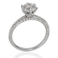 1.44 ct Diamond Pave Tiffany Setting Engagement Ring