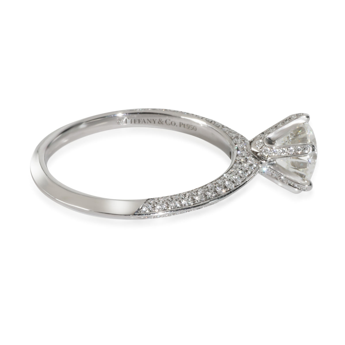1.44 ct Diamond Pave Tiffany Setting Engagement Ring