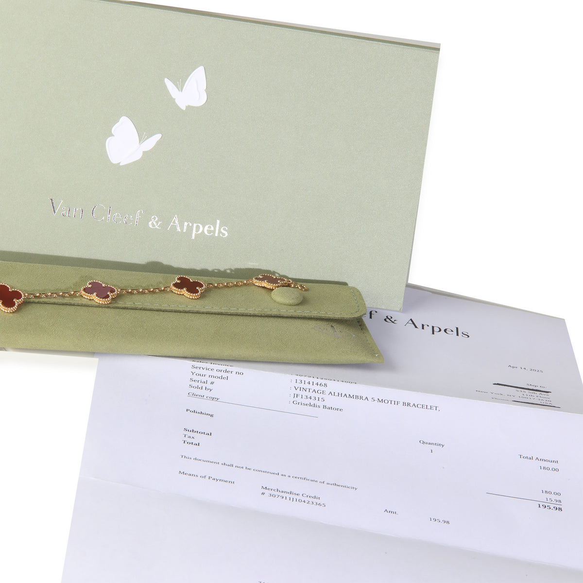 Yellow Gold Carnelian Vintage Alhambra Bracelet