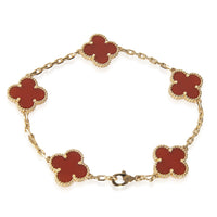 Yellow Gold Carnelian Vintage Alhambra Bracelet