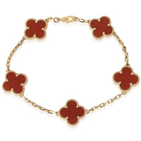 Yellow Gold Carnelian Vintage Alhambra Bracelet