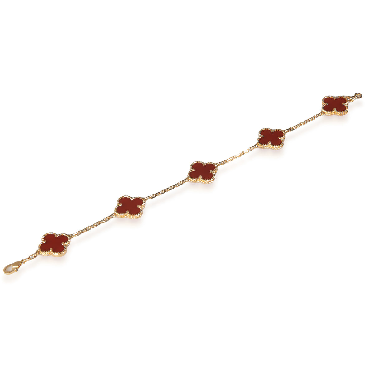 Yellow Gold Carnelian Vintage Alhambra Bracelet