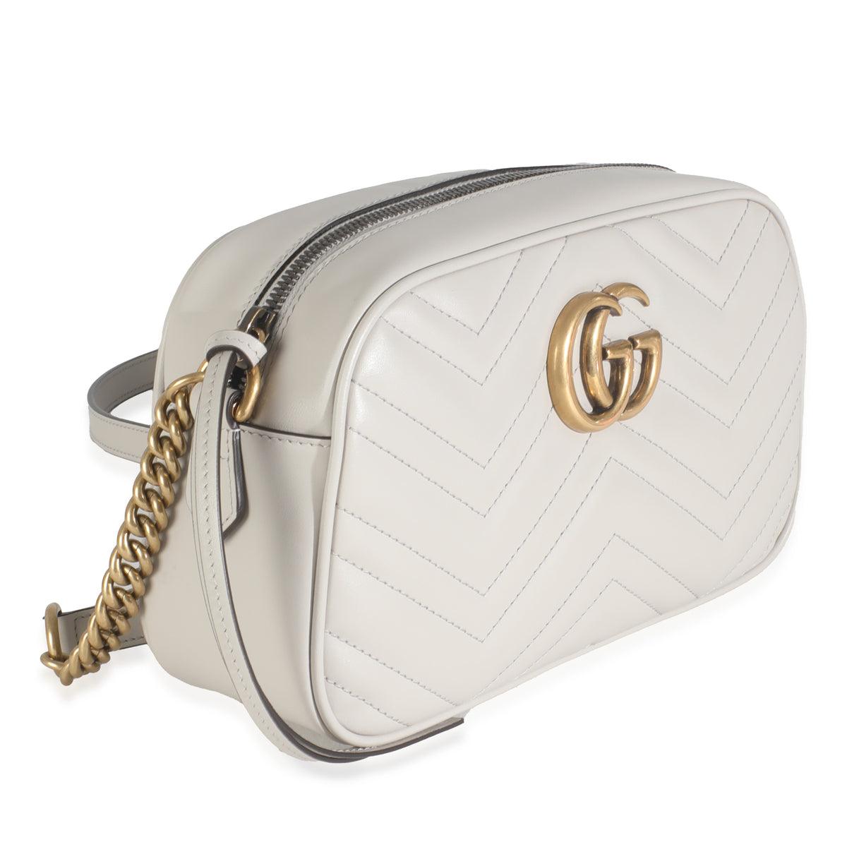 Light Grey Matelasse Calfskin Small GG Marmont