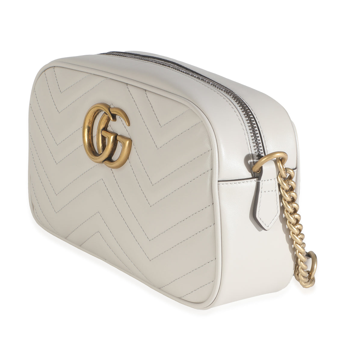 Light Grey Matelasse Calfskin Small GG Marmont