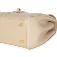 Limestone Satinated Calfskin Small 16 Top Handle Bag