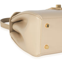 Limestone Satinated Calfskin Small 16 Top Handle Bag