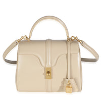 Limestone Satinated Calfskin Small 16 Top Handle Bag