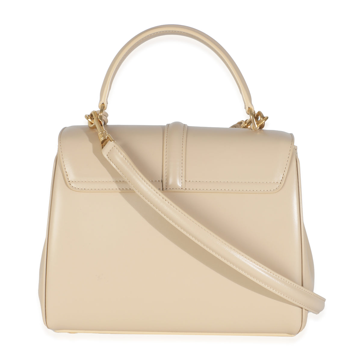 Limestone Satinated Calfskin Small 16 Top Handle Bag