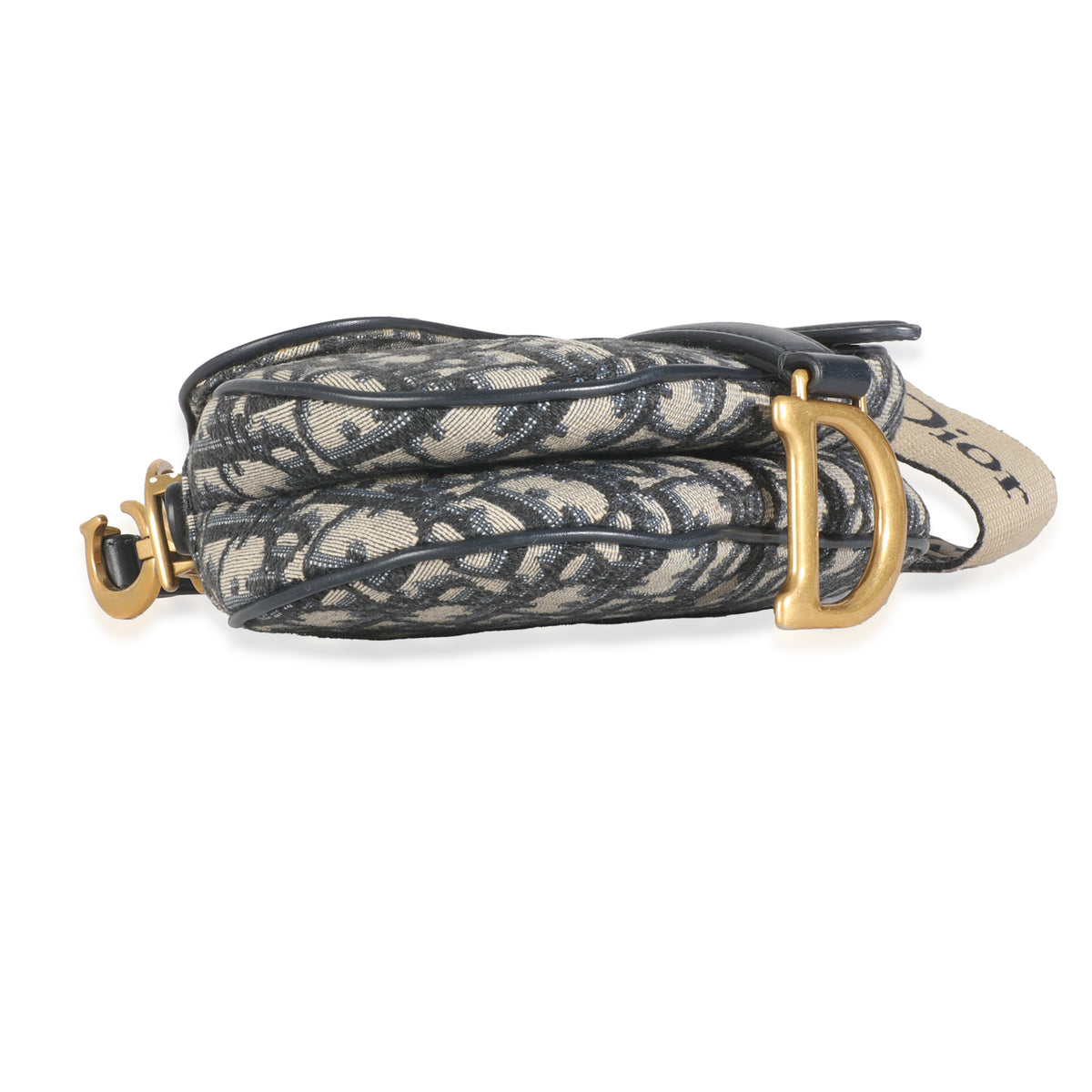 Blue Jacquard Oblique Mini Saddle Bag