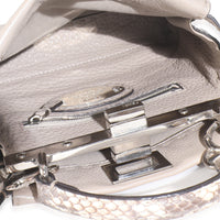 Python Grey Calfskin Selleria Mini Peekaboo