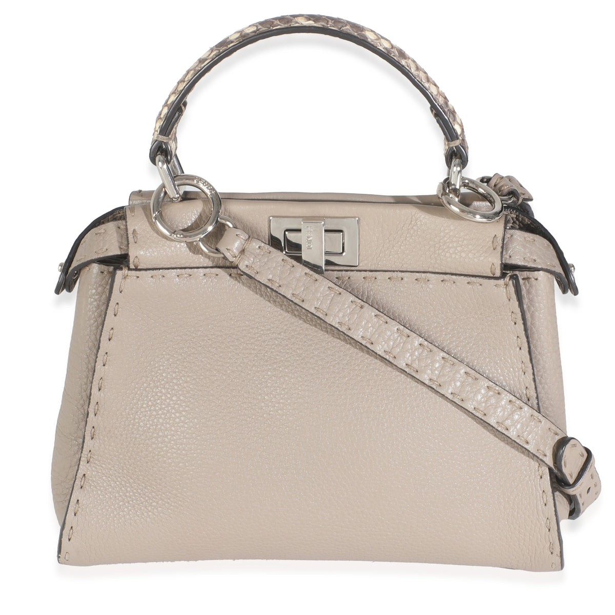 Python Grey Calfskin Selleria Mini Peekaboo