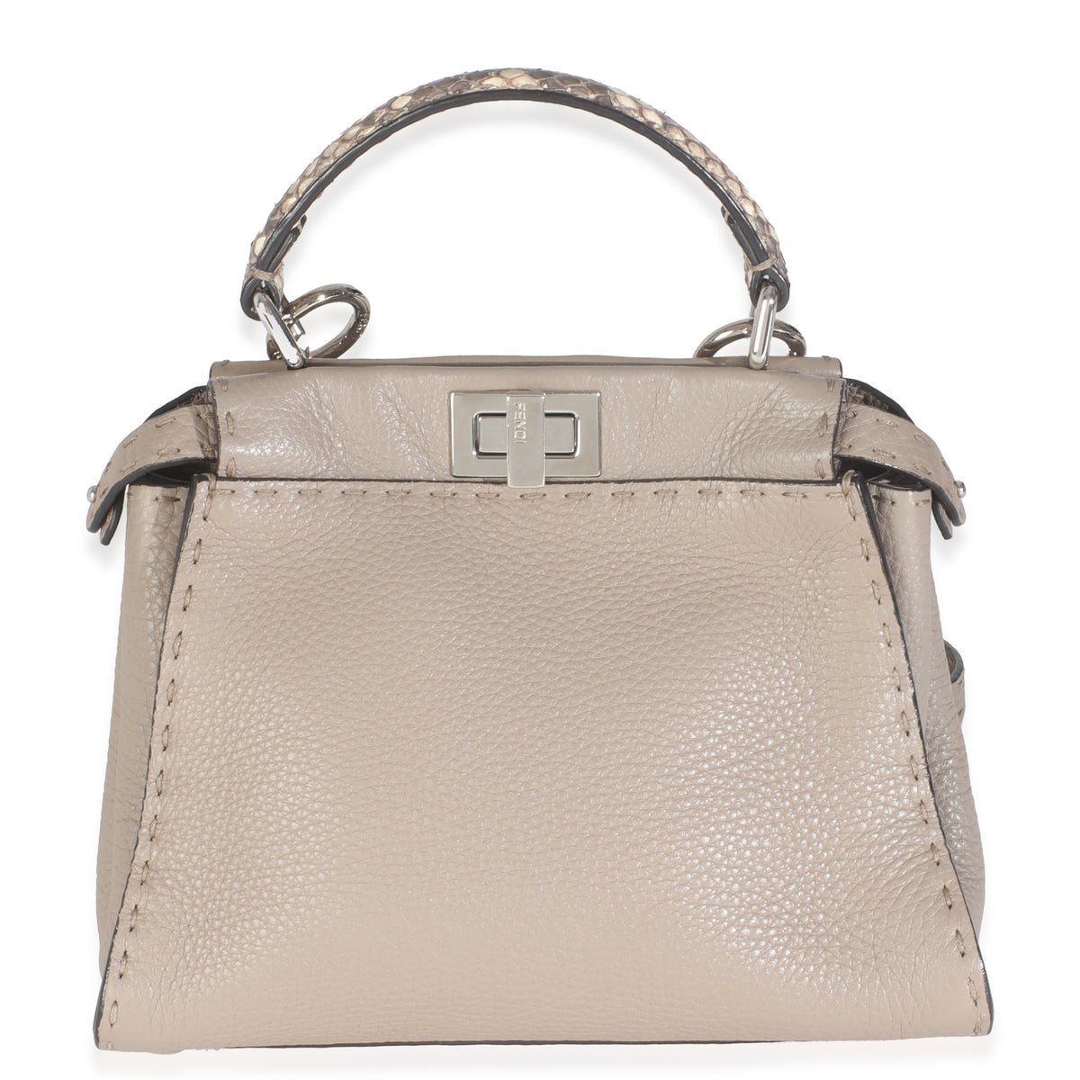 Python Grey Calfskin Selleria Mini Peekaboo