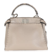 Python Grey Calfskin Selleria Mini Peekaboo