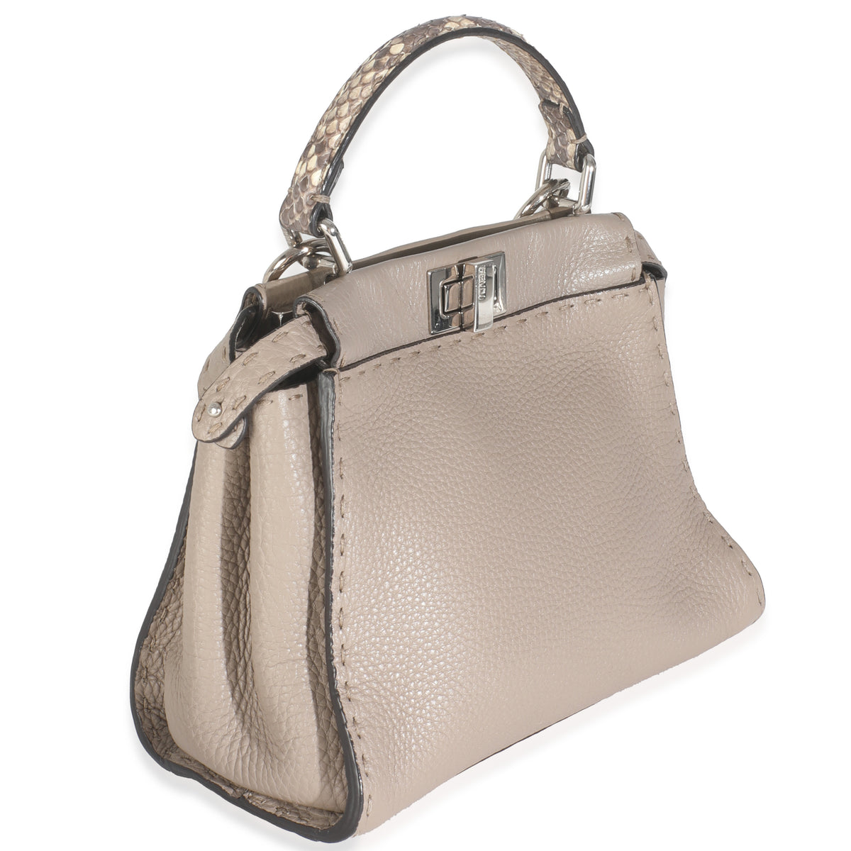 Python Grey Calfskin Selleria Mini Peekaboo