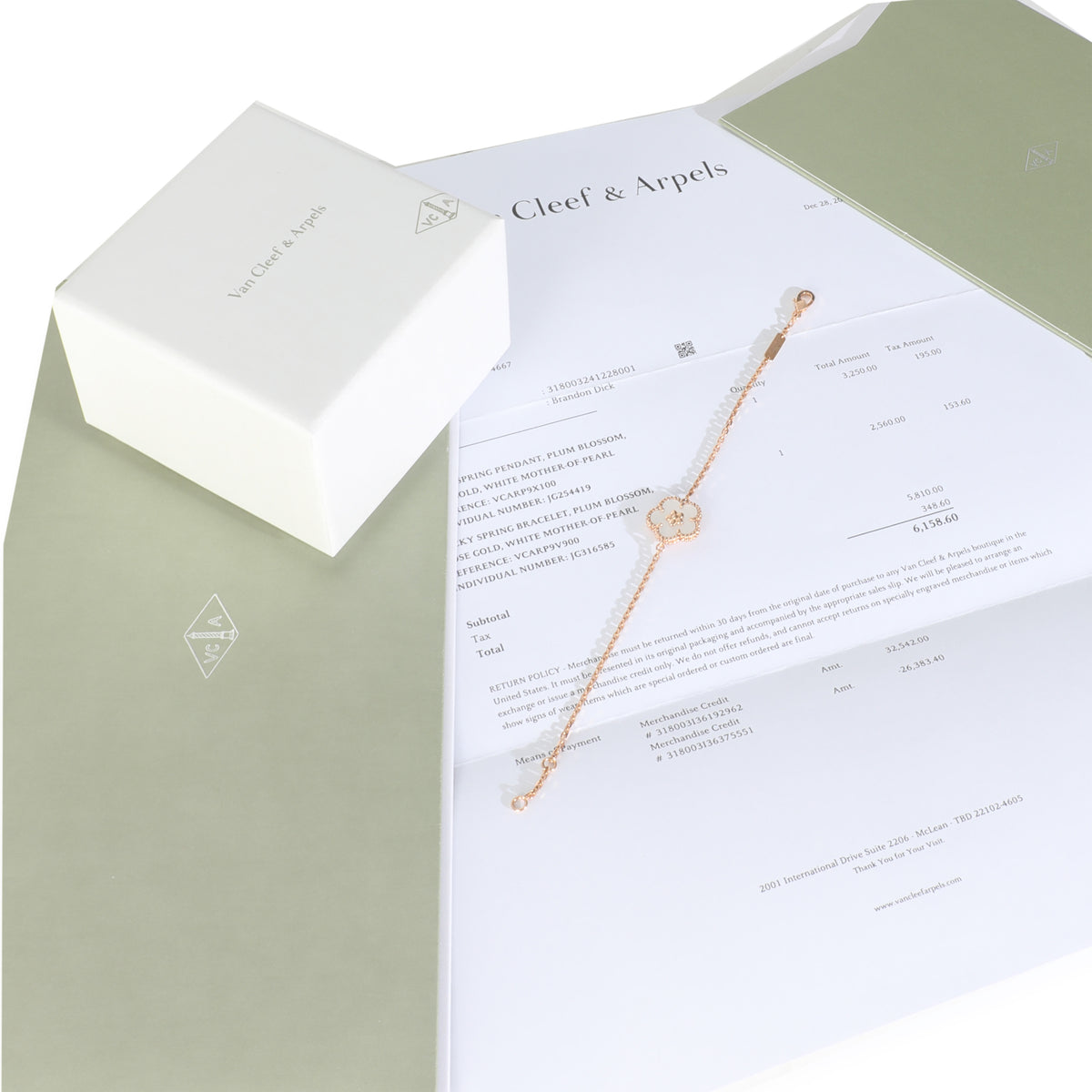 Rose Gold Mother Of Pearl Lucky Spring Plum Blossom Bracelet