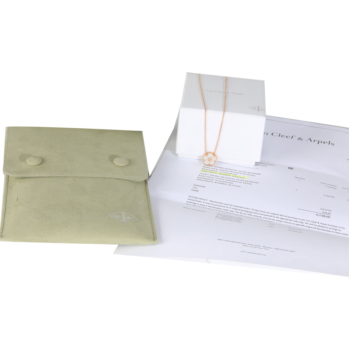 Rose Gold Mother Of Pearl Lucky Spring Plum Blossom Pendant