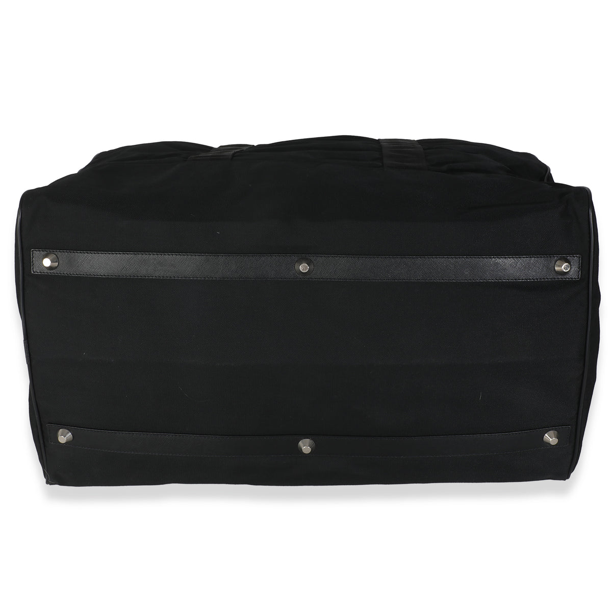 Black Tessuto Nylon Logo Plate Large Duffle Bag