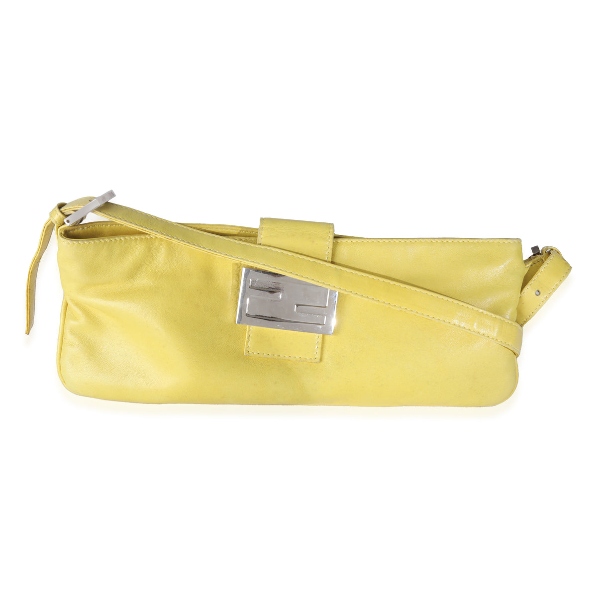 Yellow Lambskin Baguette Crossbody